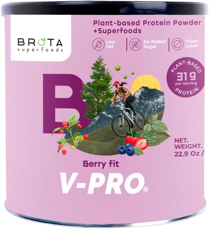 Veganský proteinový prášek - Plant- Based Protein for Energy & Muscle Boost - Clean Shake in Berry Blend Flavor