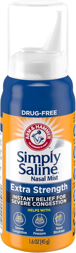 Paže a kladivo Jednoduše Saline Nasal Mist Extra Síla, Těžká zácpa, 1.6 Ounce