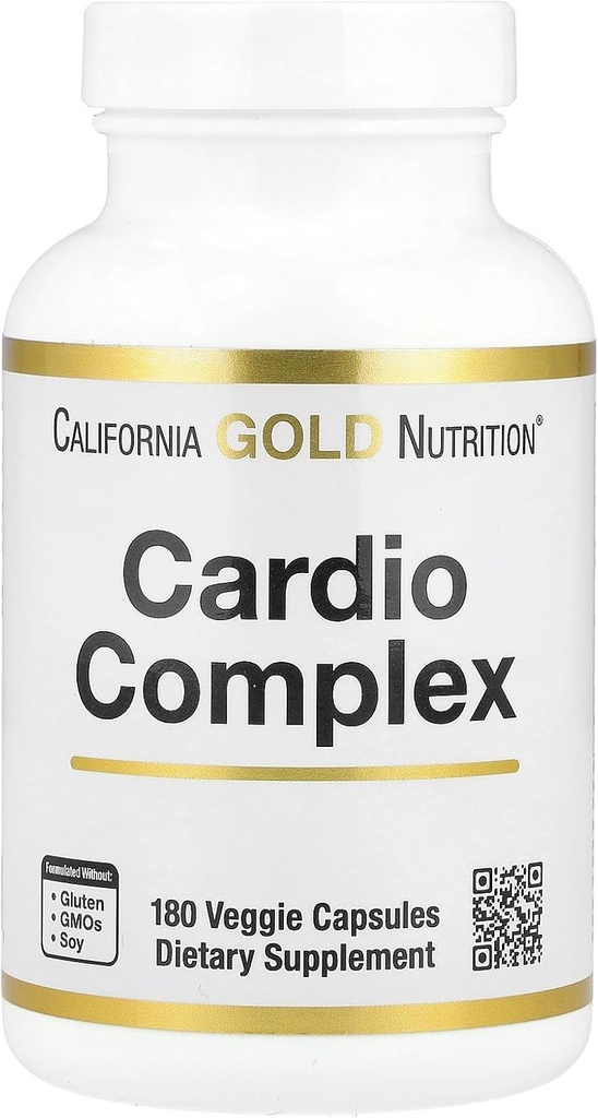 California Gold Nutrition Cardio Complex s CardioAmino Blend, CardioPhyto Blend a Coenzym Q10, 180 Veggie Kapsle