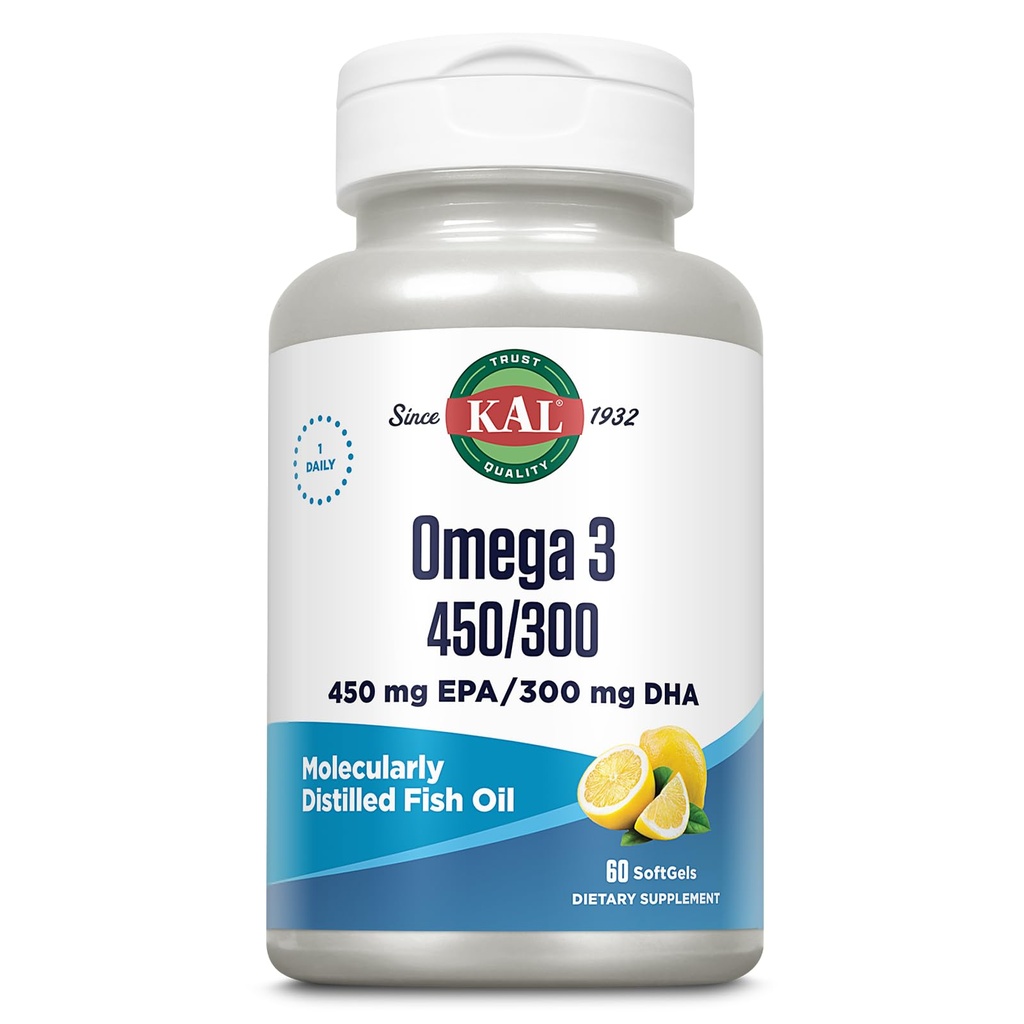 KAL 450 / 300 1280 Mg Omega 3, Lemon, 60 Počet