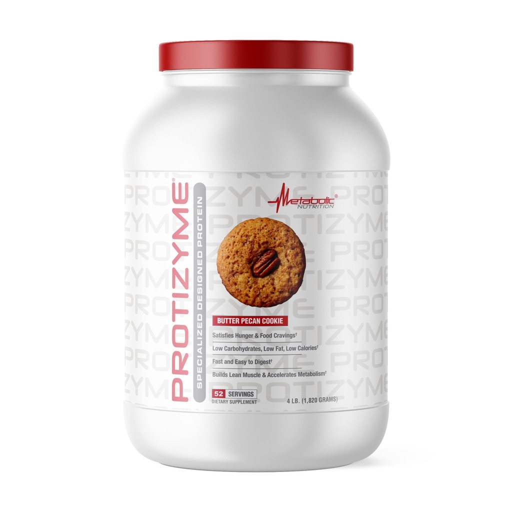Metabolická výživa, Protizym, 100% syrovátkový protein prášek, vysoký protein, nízký obsah sacharidů, nízký obsah syrovátkového proteinu, trávicí enzymy, 24 esenciální vitaminy a minerální látky, 4 libry (52 ser)