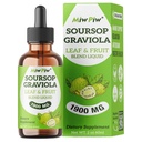 Soursop Graviola Liquid Drops 1900MG 2Fl Oz, Soursop Hořký Leaf Extract doplňky, Sleep Relax Support a Imunity Boost - Cukr zdarma, přírodní příchuť, Bylinné dobro