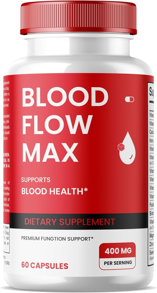 (1 Pack) Blood Flow Max Kapsle, Blood Flow Max Advanced Formule Krevní podpora, Maximální síla doplněk pro zdravé krevního oběhu, Všechny přírodní vitamínové pilulky pro celkové Wellness