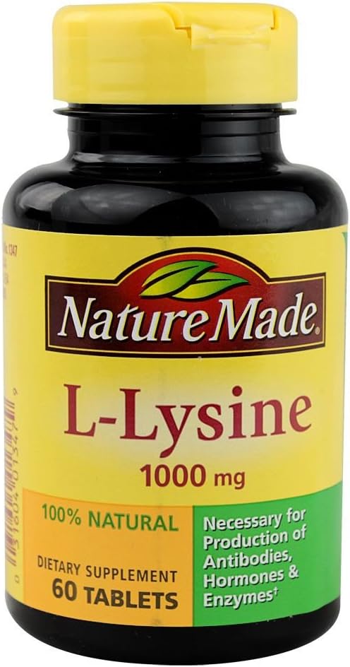 Nature Made Extra Strength L- Lysin 1000 mg tablety, 60 Počet proteinových syntetik (balení po 3)