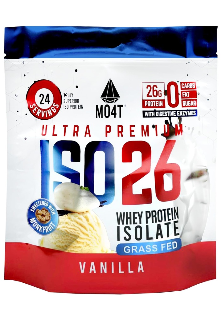 ISO26 Fed syrovátkový protein izolát bez umělých sladidel. Přirozeně slazené s Monk Fruit, 1.6 Pounds, 24 Serings, Mléčná čokoláda (Iso 26 Pouch Vanilla)