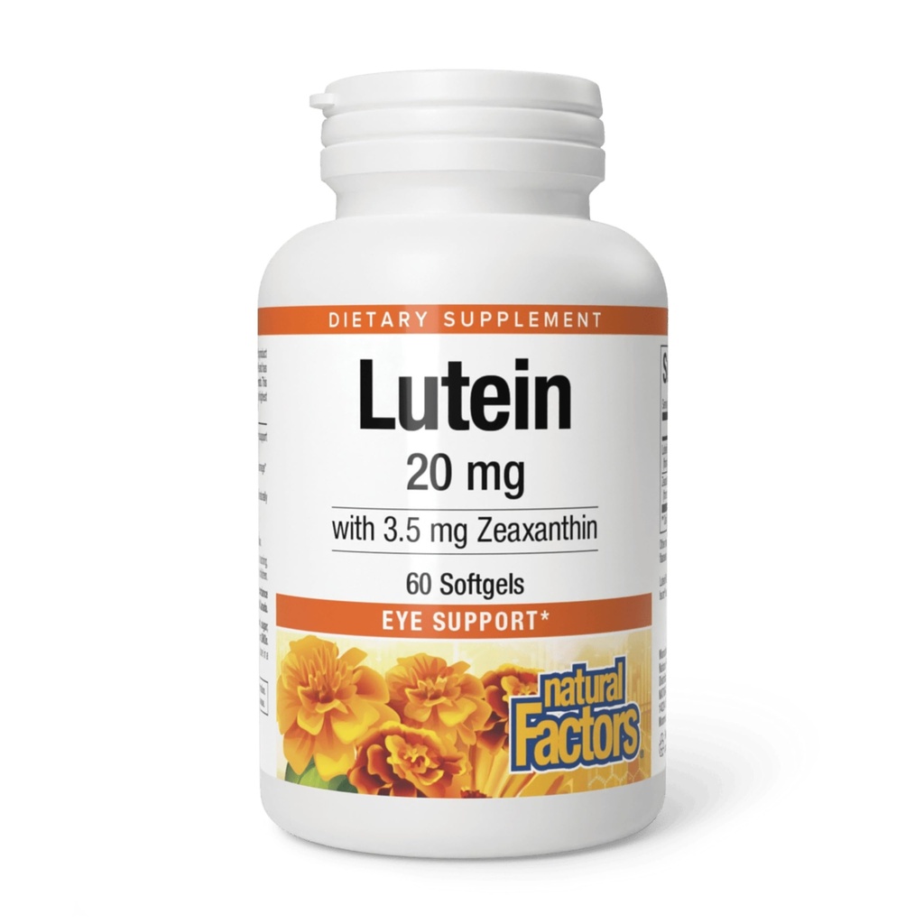 Přírodní faktory - Lutein 20mg, přírodní antioxidant na podporu zdraví očí, 60 měkkých gelů