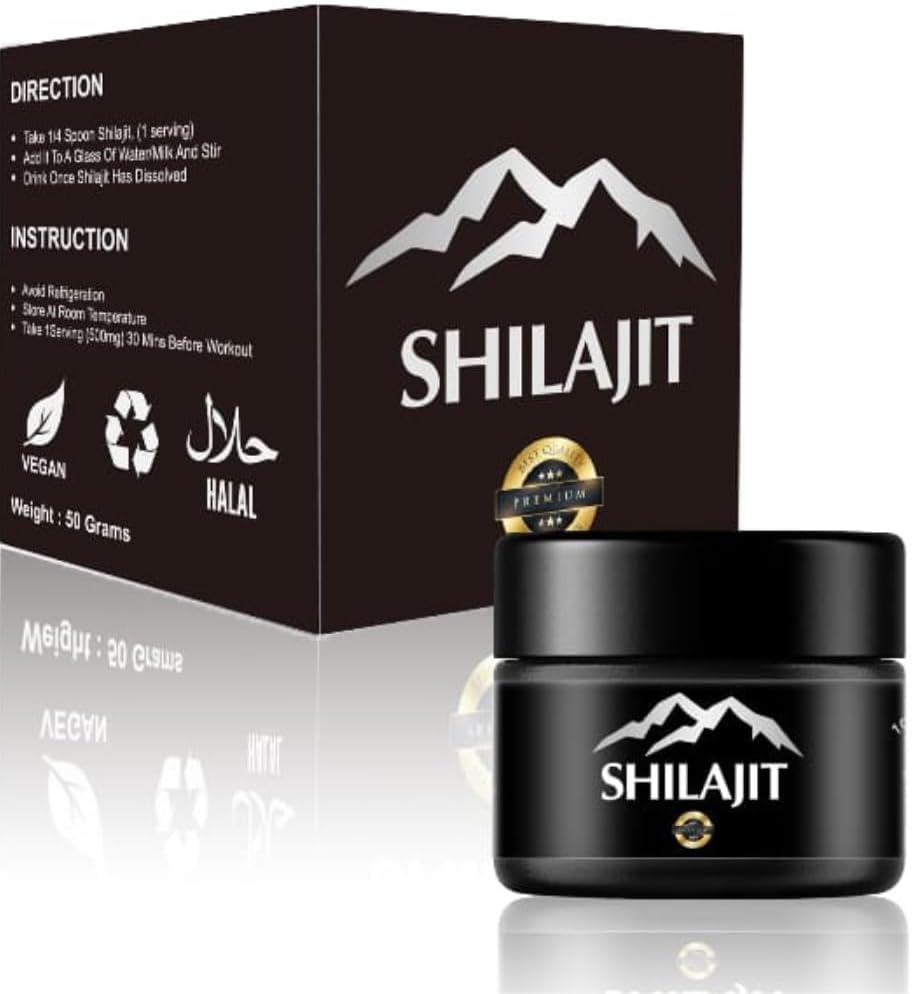 Shilajit Resin s Fulvic Acid & Trace Minerály, Original Sibiřský čistý Shilajit s 85 + Humic Acid, Podpora metabolismu a imunitního systému - 100 Serving / 1.7 Oz