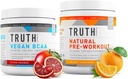 Truth Nutrition Natural Athlete Workout Stack - Natural Prework (Orange Tangerine) + Vegan BCAA (Blood Orange)