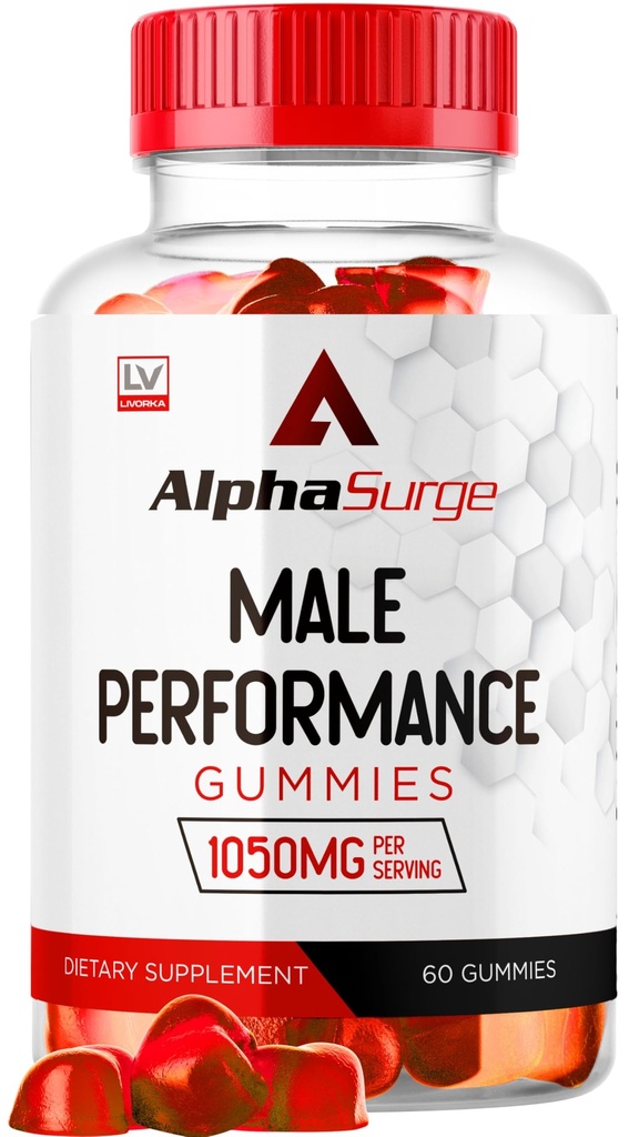 LIVORKA Alpha Surge for Men - Alpha Surge Gummies for Male, Alfa Surge Gummies 1050mg, Alpha Surge XL Gummie, Alpha Surge Gummies, Alpha Sugre Male, 60 Gummies for 1 Month