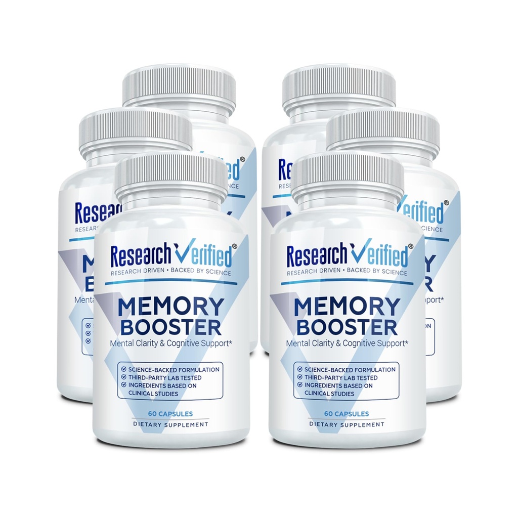 Výzkum ověřený Paměťový Booster - Nootropní dodatek - Vylepšení poznávání a paměť - Lion 's Mane, Ginkgo Biloba, BioPerine - 6 Měsíční dodávky - Non- GMO - Made in USA