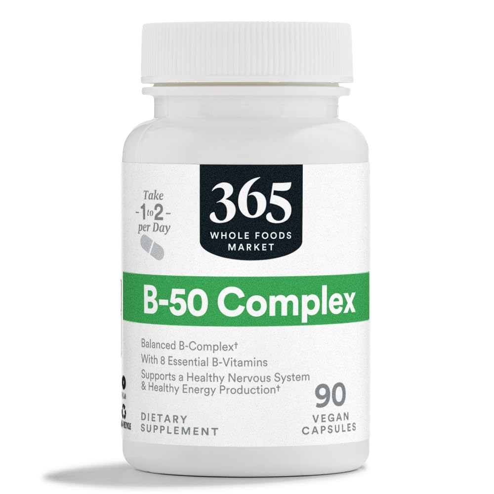 365 podle Whole Foods Market, Vitamin B-50 Complex, Vegan, 90 Kapsle