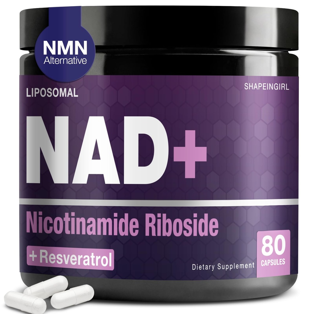 Doplněk NAD - Nikotinamid Riboside Resveratrol 900mg, Lipozomální dodatek NAD pro ženy a muže, NAD Plus Pure Organic
