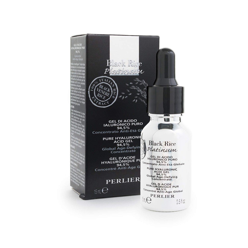 Perlier Black Rice Platinum 94,5% Pure Hyaluronic Acid, 0.5 f. oz.