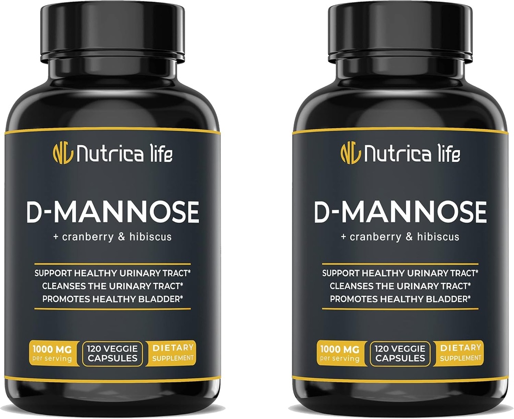 Moč Trakt Infekční léčby D Mannose 1000mg Kapsle - D- Mannose & Cranberry pilulky s Hibiscus Extract - Síla Moč Trakt Zdraví