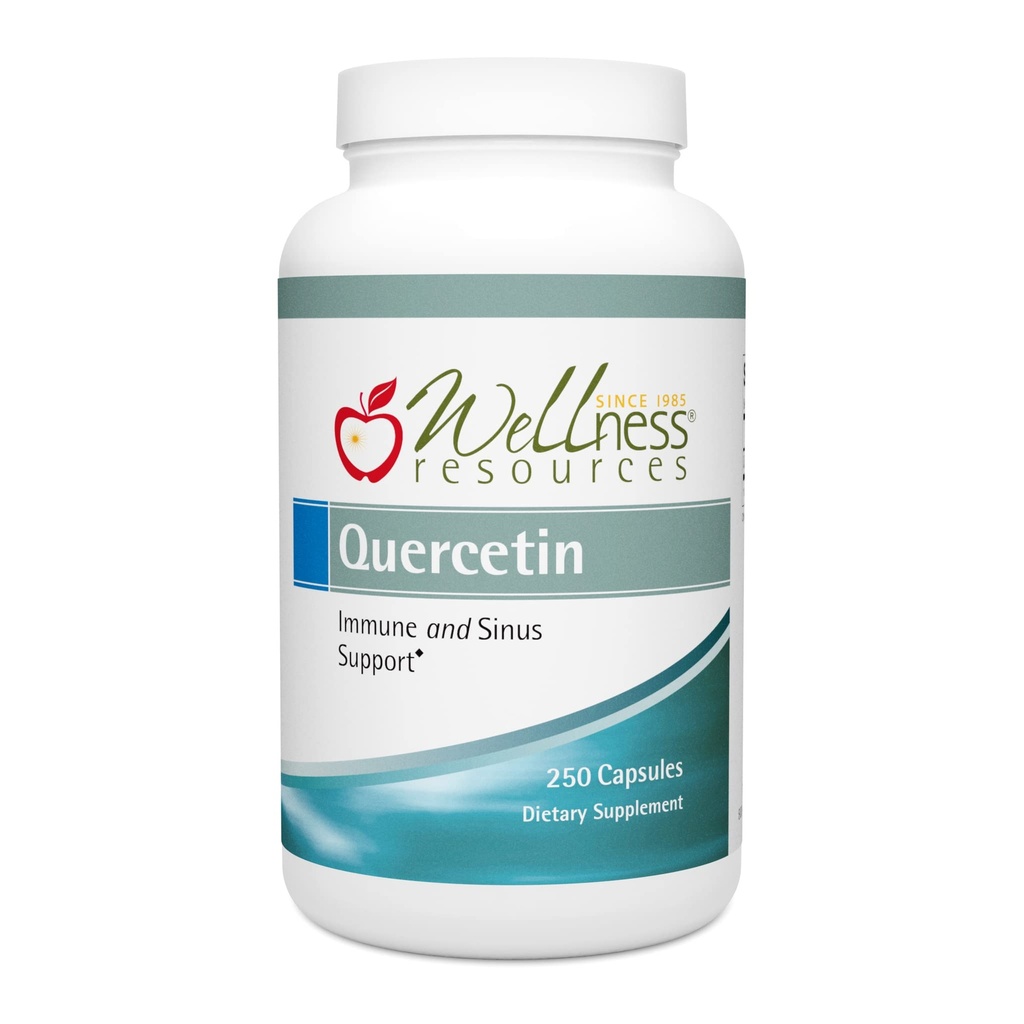 Wellness Resources Quercetin - Imunitní, Sinusová a alergická podpora 1000mg na jedno podání - (250 caps / 125 Servings) Vegan, Non- GMO