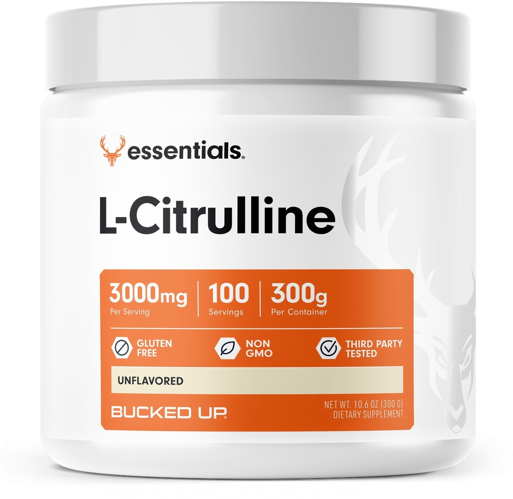 Bucked Up L- Citrulline 3000mg Powder, Essentials (100 Servings)