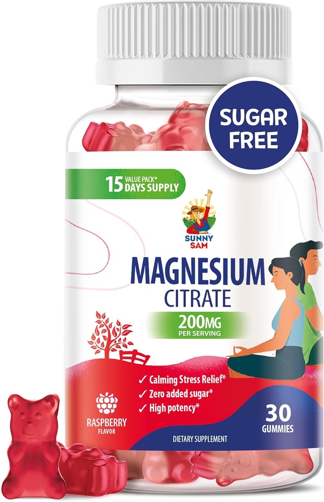 Magnesiové gumy pro děti a dospělé - 200mg - klidové žvýkačky hořčíku - Magnesium Citrát Žvýkací doplněk pro nálady a svalovou podporu