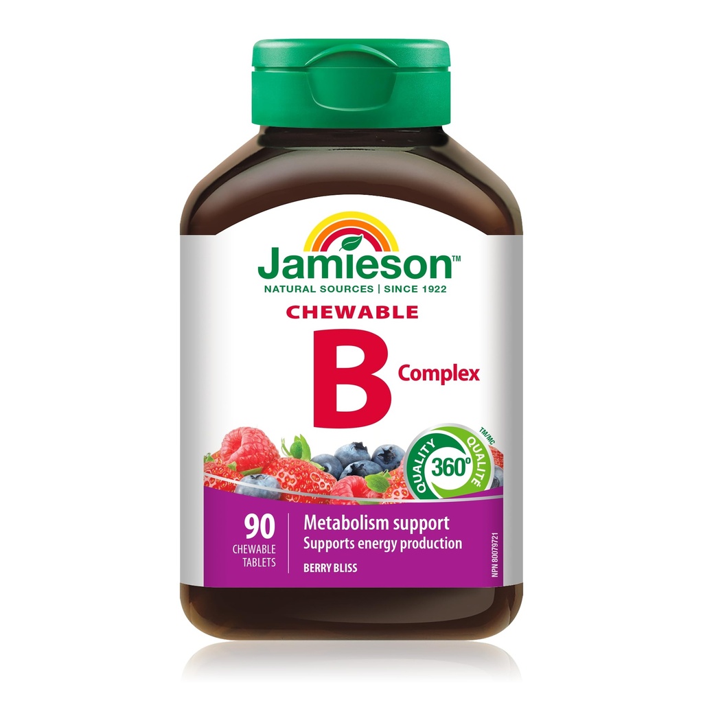 Jamieson Delicious Žvýkací Formule B Komplex Berry Bliss 90 Tablety
