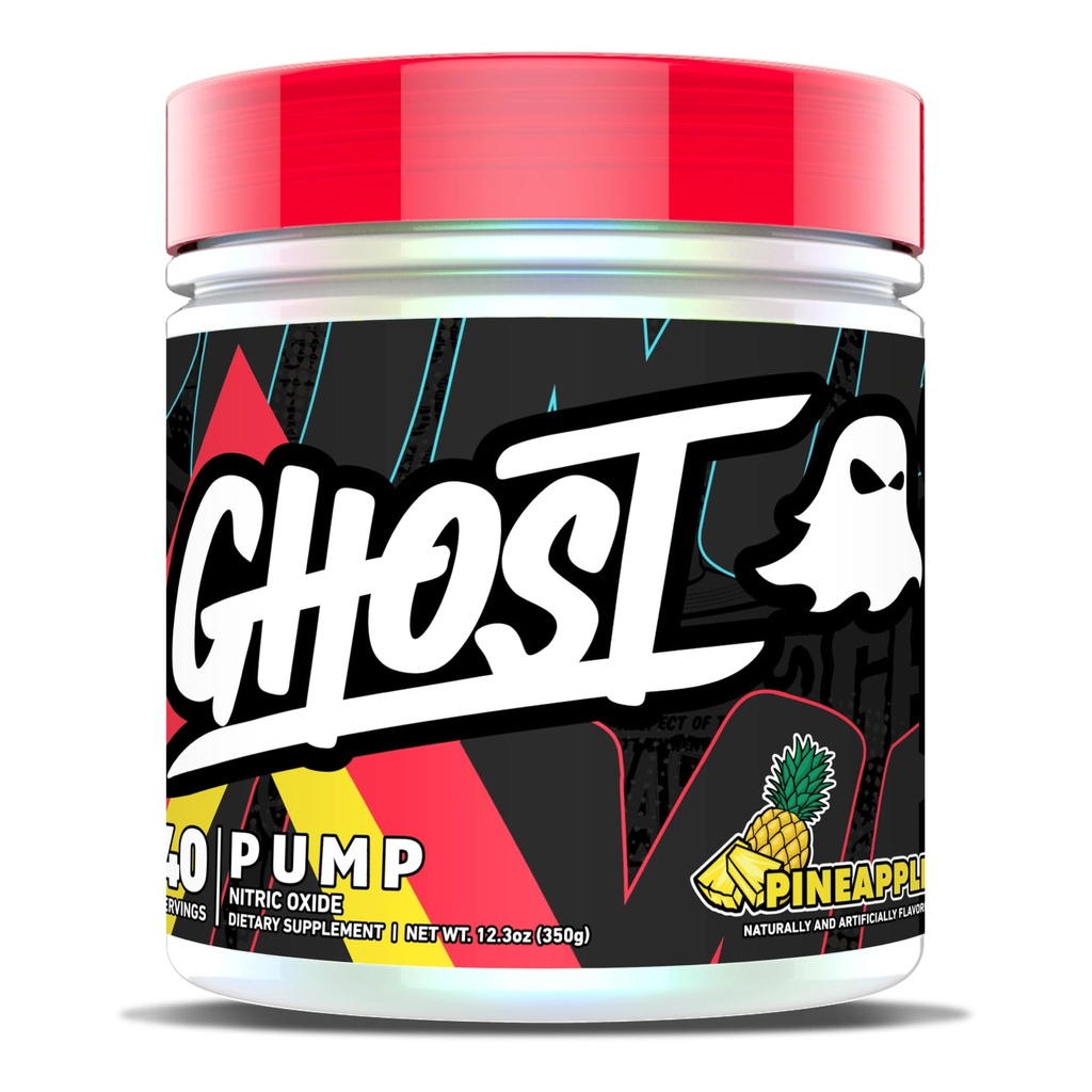 GHOST čerpadlo Nitric Oxide Powder, Ananas - 40 Servings - Sugar- Free & Stim- Free Pre- Workout doplňky - L- Citrulin, Arginine Nitrate & L-Glutathione - Soy & gluten- Free, Vegan