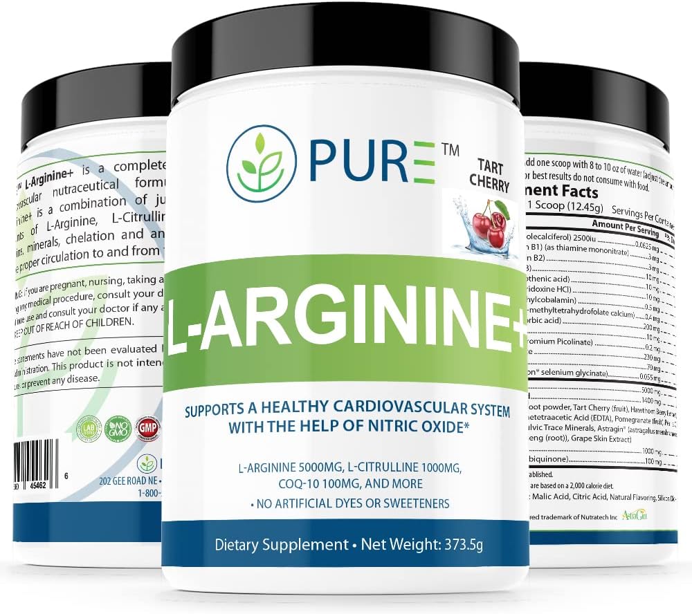 PURE L- Arginin + L- Arginin +, L- Arginin L Citruline CoQ10 a více! Podpora krevního tlaku, cholesterolu, energie, krevního toku, rozvoje svalů a dalších (tropické Mango)