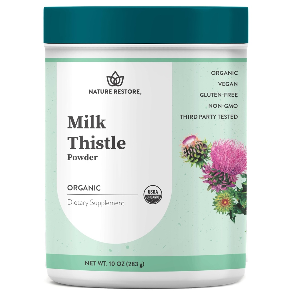 Příroda Obnovit USDA Certified Organic Milk Thistle Seed Powder, 10 Ounces, Balení v Kalifornii