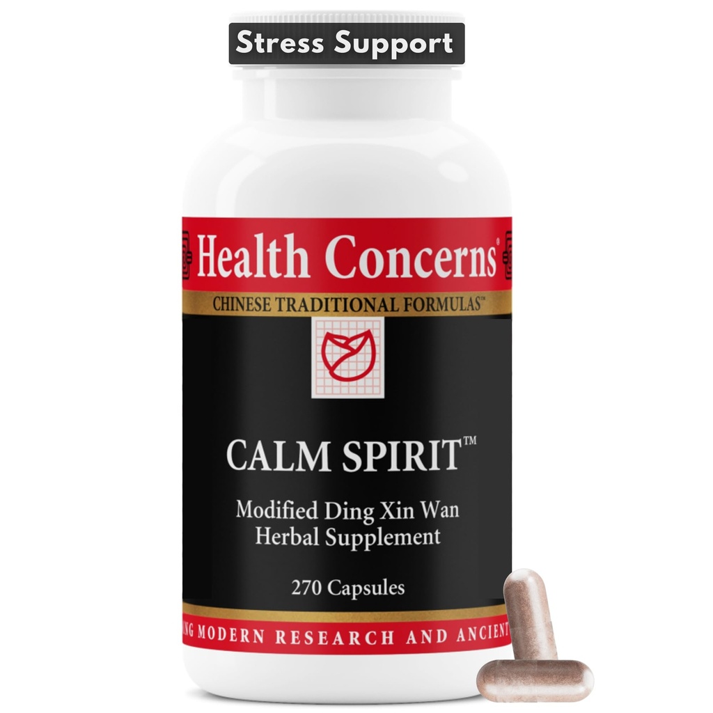 Zdraví znepokojuje uklidňující duch - Stres Relief dodatek s čínským Bylinné Směs - Podporuje klid nálada, & Emocionální Wellness - Magnesium Glycinate & Hawthorn Extract - 270 Kapsle