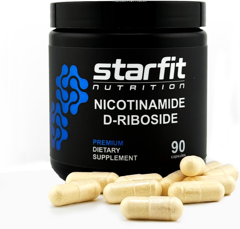 STARFIT - Nicotinamid D- Riboside, Booster NAD +, Energy & Focus Dodatek, Anti- Aging Cellular Support, 90 Kapsle