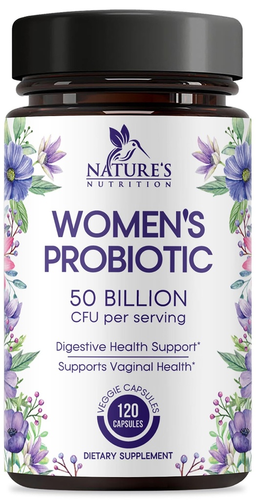 Probiotika pro ženy 60 miliard CFU - 16 Stravovací Zdraví, Vaginální pH & Imunitní podpora, Prebiotika & Brusinky, Gut Health & Urinary Support, Stabilní ženské probiotika - 120 Kapsle