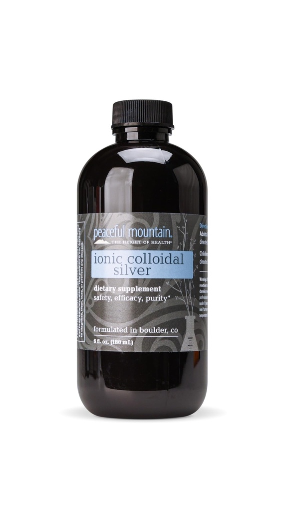 Peaceful Mountain Ionic Koloidní stříbro - Přírodní stříbrný dodatek pro podporu imunitního systému - 6oz