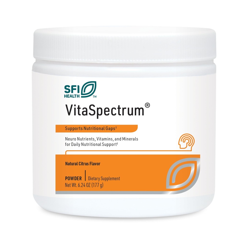 Klaire Labs SFI Health VitaSpectrum Powder for Kids - Daily Children 's Multivitamin / Mineral with 23 Essential Nutrients - Citrus Flavor - No Copper, Iron, Gluten or Casein (30 Servings, 171 Grams)