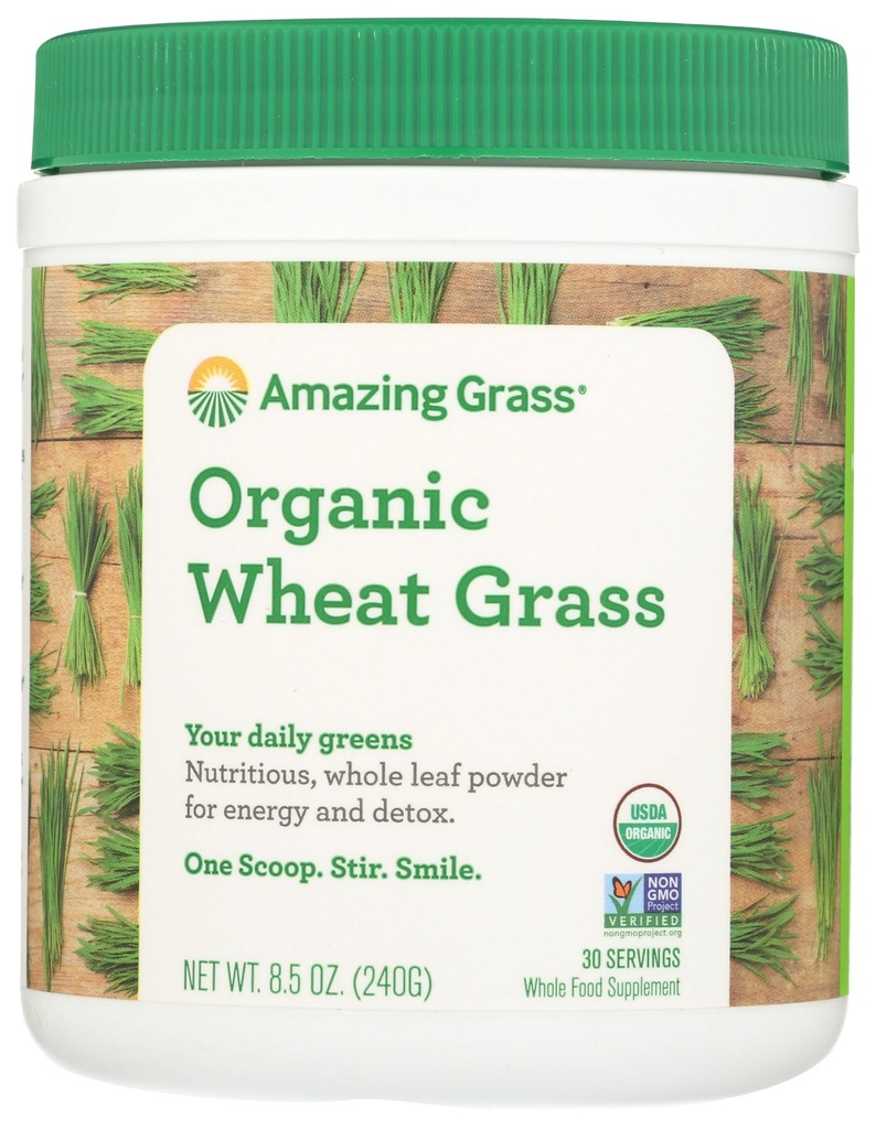 Amazing Grass Wheat Grass Powder: 100% Whole- Leaf Wheat Grass Powder for Energy, Detox & Imunity Support, Chlorofyl Poskytování zelených, 30 Služeb