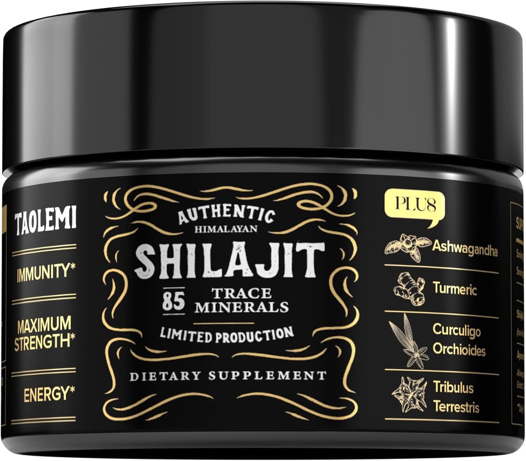 Shilajit Pure Himalayan Organic, 49g Jar Natural Shilajit Resin for Men & Women, 85 + Trace Minerals & Fulvic Acid, Pure Himalayan Extract, Natural Energy and Vitality Enhancer, 62.5 Ser