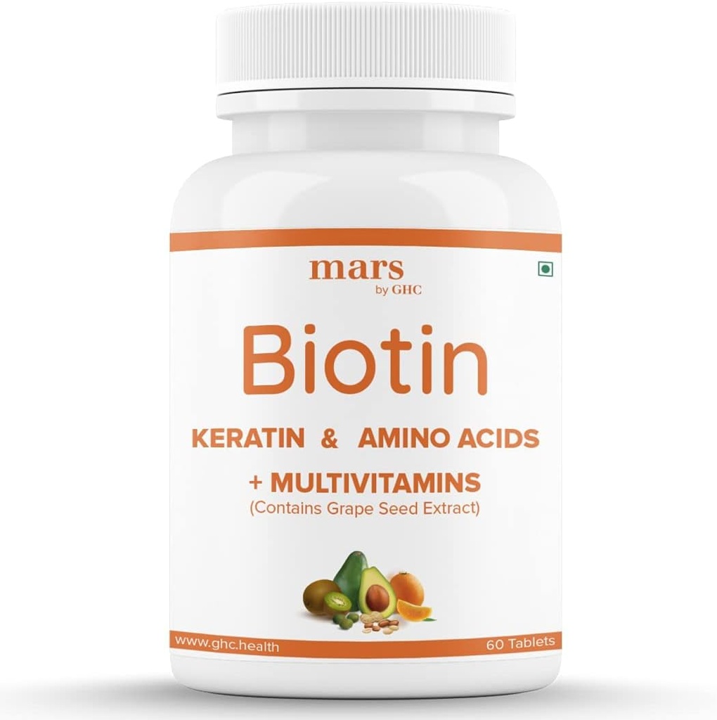 Beard Biotin, Promotes Silnější & Silnější Beard Růst, Pohon s vitamínem A, Vitamin E, Vitamin B7, Keratin & Amino Acids PHARMA124; 100% Vegan (60 tablet - Balení po 1)