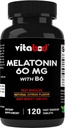 Melatonin 60 mg s vitaminem B6 - 120 Fast Disolute Tablet Extra- Strength Sleep Support - Drug- Free - Natural Citrus Flavor - Vegetarian, Non- GMO, gluten- Free