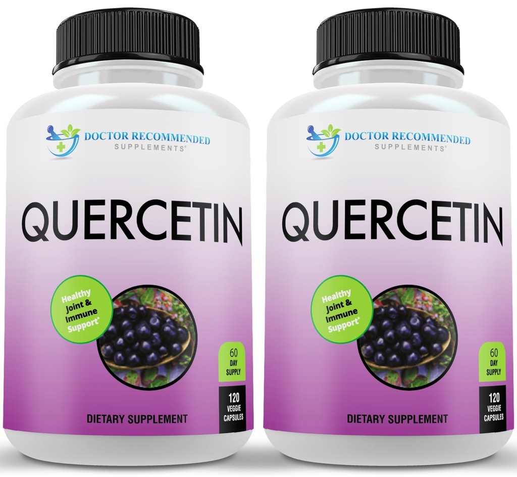 DOKTOR DOPORUČUJE DOPORUČENÉ DOPLŇKY Quercetin 1000mg per Serving - dodatek k vitamínu, (Veganské 124; Non- GMO) (120 vegetariánských kapslí, balení po 2)