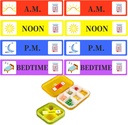 500 Pcs Lékařské nálepky Lékařské Nálepky Nálepky - Ranní poledne Večer Lékařské Nálepky Nálepka 2 / 5 x 1.6 Inch AM NOON PM pro Nálepky pro Pill Case Planners