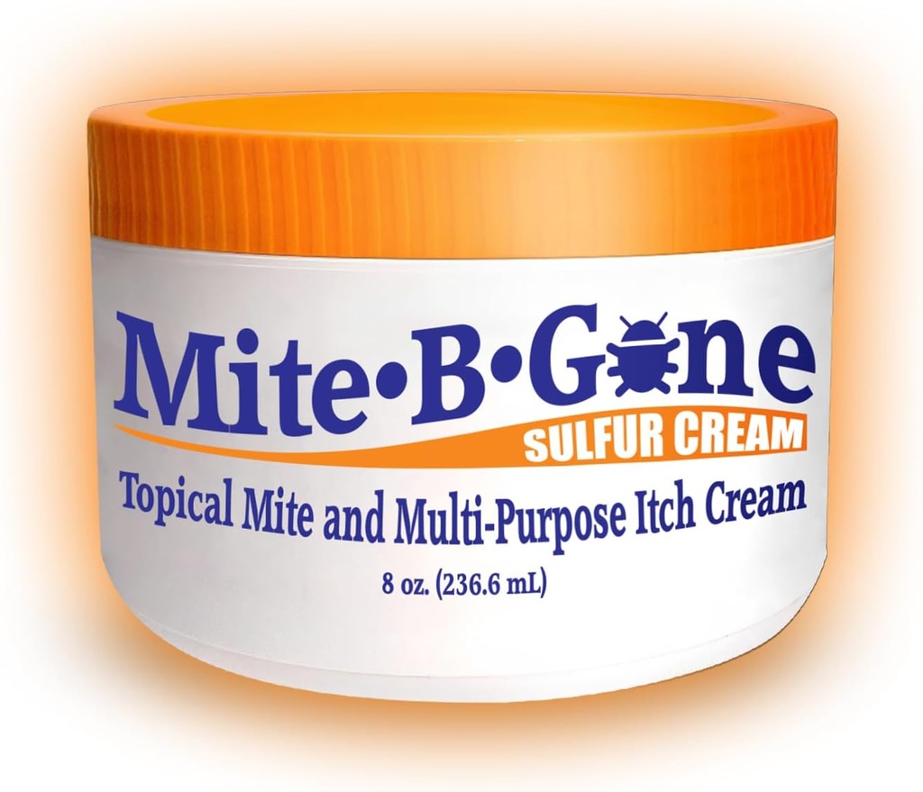 Mite- B- Gone Mite Cream & Bite Relief - 10% přírodní sírný krém pro víceúčelové bity, červenost, svědění, a podráždění current 124; Bezpečné pro děti a dospělé 124; Rychlé a efektivní pro všechny typy kůže 124oz