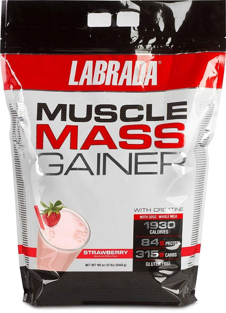 Labrada Nutrition Muscle Mass Gainer, Strawberry, 12 liber