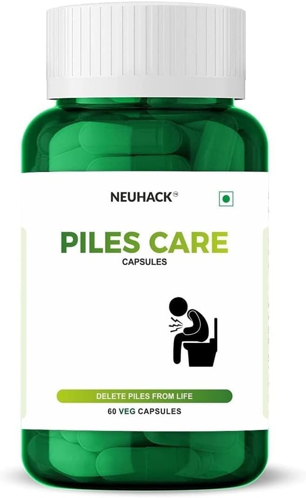 Piles Care Bylinné kapsle pro Colon Health - Ayurvedic Piles dodatek 124; Balení po 2 (60 Veg čepice)