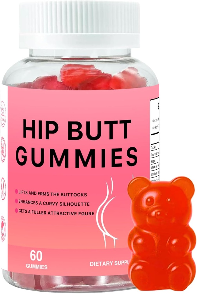 Hip Butt BBL gummies pro rychlý růst a zvýšení zadku, 60 Booty Gummies pro větší zadek rychlý, Booty Gummies pro váhu gainer pro ženy zadek vylepšení