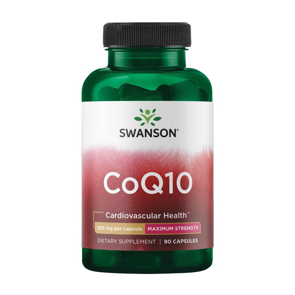Swanson CoQ10 Kardiovaskulární a buněčná energie dodatek pro heart- Health- Conscious Dospělí hledají antioxidační podporu - 200 mg (90 Vegan Kapsle)