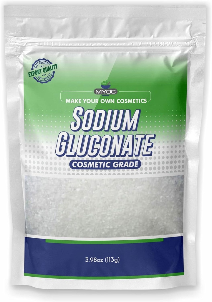 Glukonát sodný Prášek - 113 Gm (3.98 Oz), čistý glukonát sodný pro kůži, glukózový kosmetický stupeň sodíku, mýdlo, glukonát sodný pro kosmetiku, glukonát sodný Bulk