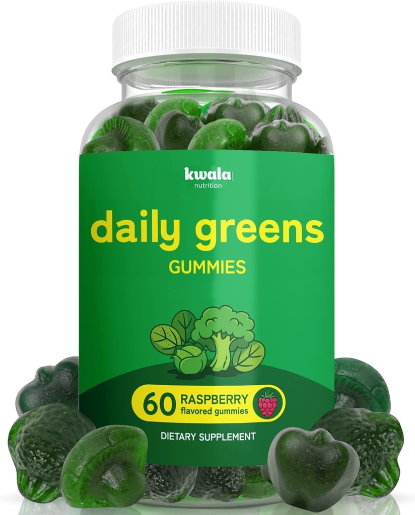 Denní Super Greens Gummies na zvýšení energie 124; s Moringa, Spirulina, Chlorella, Veggies & More 124; Zahrnuje 8 směsí 124; pro ženy a muže 124; Vegan, Non- GMO dodatek 124; 60 Počet