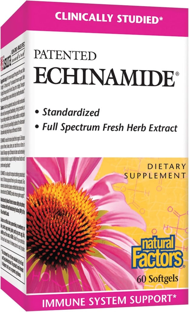 Přírodní faktory, Echinamid, Echinacea dodatek pro imunitní a wellness podporu, 60 Softgels