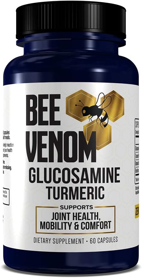 GenRestore: Bee Venom Dietní dodatek - Glucosamine Turmeric Blend, Zlepšuje společné zdraví, mobilita a komfort dodatek - Extra silné pilulky - přírodní zdravotní komplex - 60 Kapsle (1)