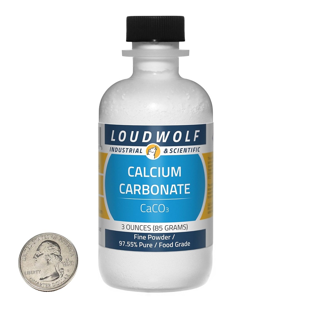 Karbonát vápenatý / 3 Ounce Lahvička / 97 +% Čistá potravinová třída / jemný prášek