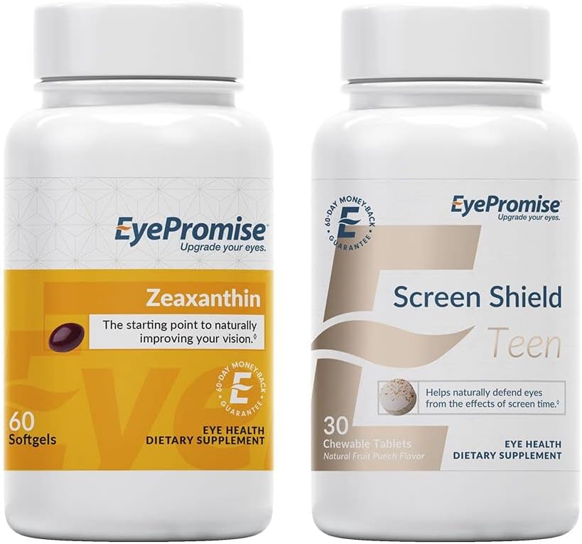 Eyepromise zeaxanthin oční vitamin a plátno štít dospívající žvýkací oční vitamín