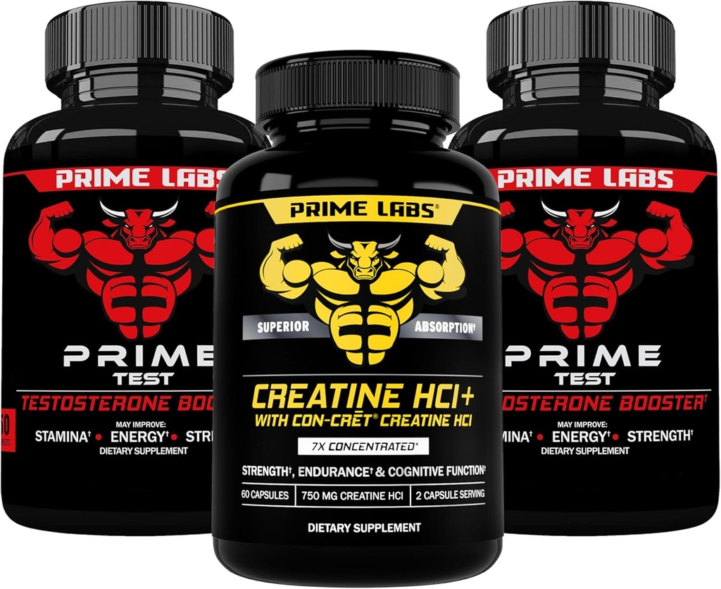Prime Labs Prime Test (2- Pack) + Creatin HCl Kapsle (60 Počet)