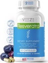 VEZE Resveratrol Dodatek 600mg 60 Kapsle & 60 Doručování - Made in USA Natural & Organic Resveratrol - Bohatí na antioxidanty & Trans Resveratrol pro Well- Bytí podpora - Premium Organic Resveratrol