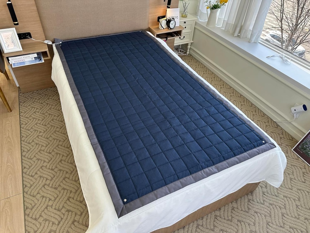 Uzemnění Queen Mat- nerezová ocel Fabric, 59x79 palec (námořnictvo)
